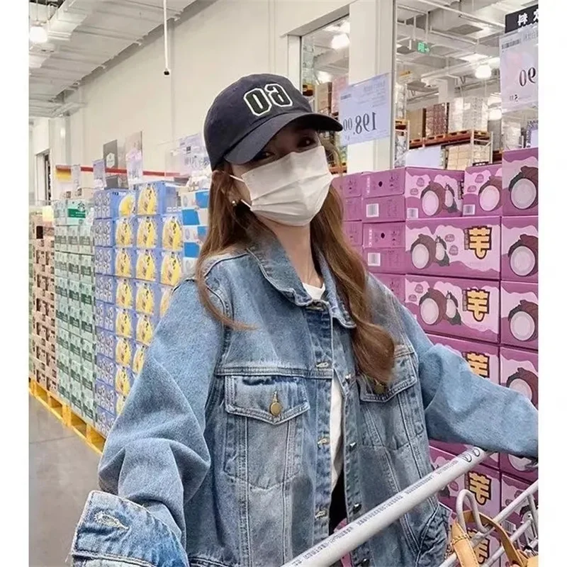 Frühling Herbst Damen Freizeit Denim Outwear 2025, weibliche Mode, blauer Cowboy-Mantel, koreanische Frauen, lange Ärmel, kurze Jeansjacke