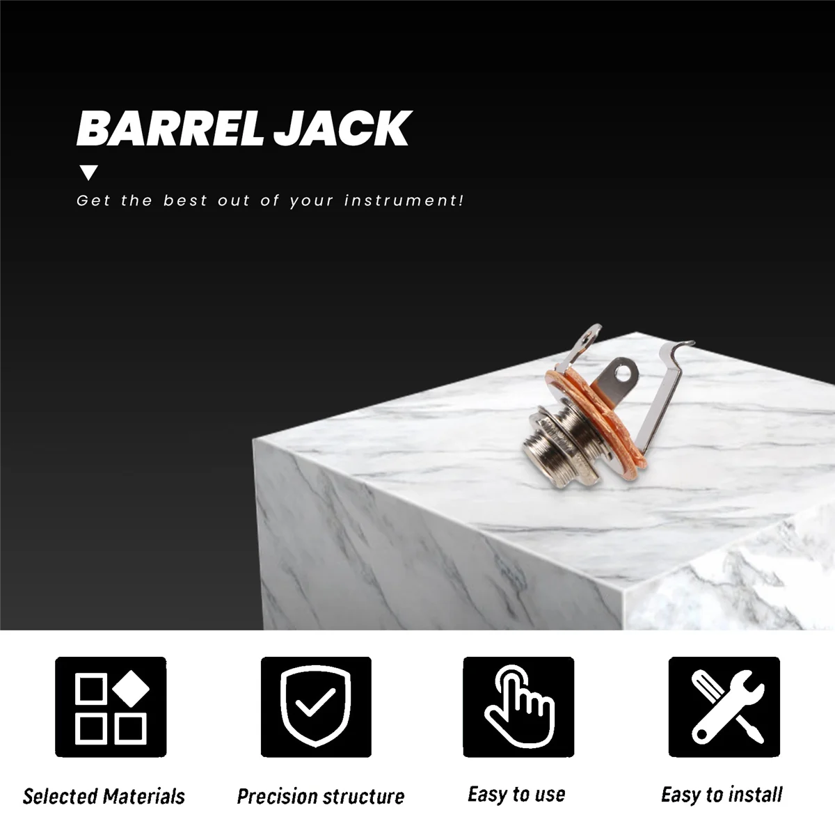 อะไหล่กีตาร์และอุปกรณ์เสริม Switchcraft 1/4 6.35 มม.2-Conductor Mono Chassis กีตาร์แจ็คอินพุตเอาต์พุต