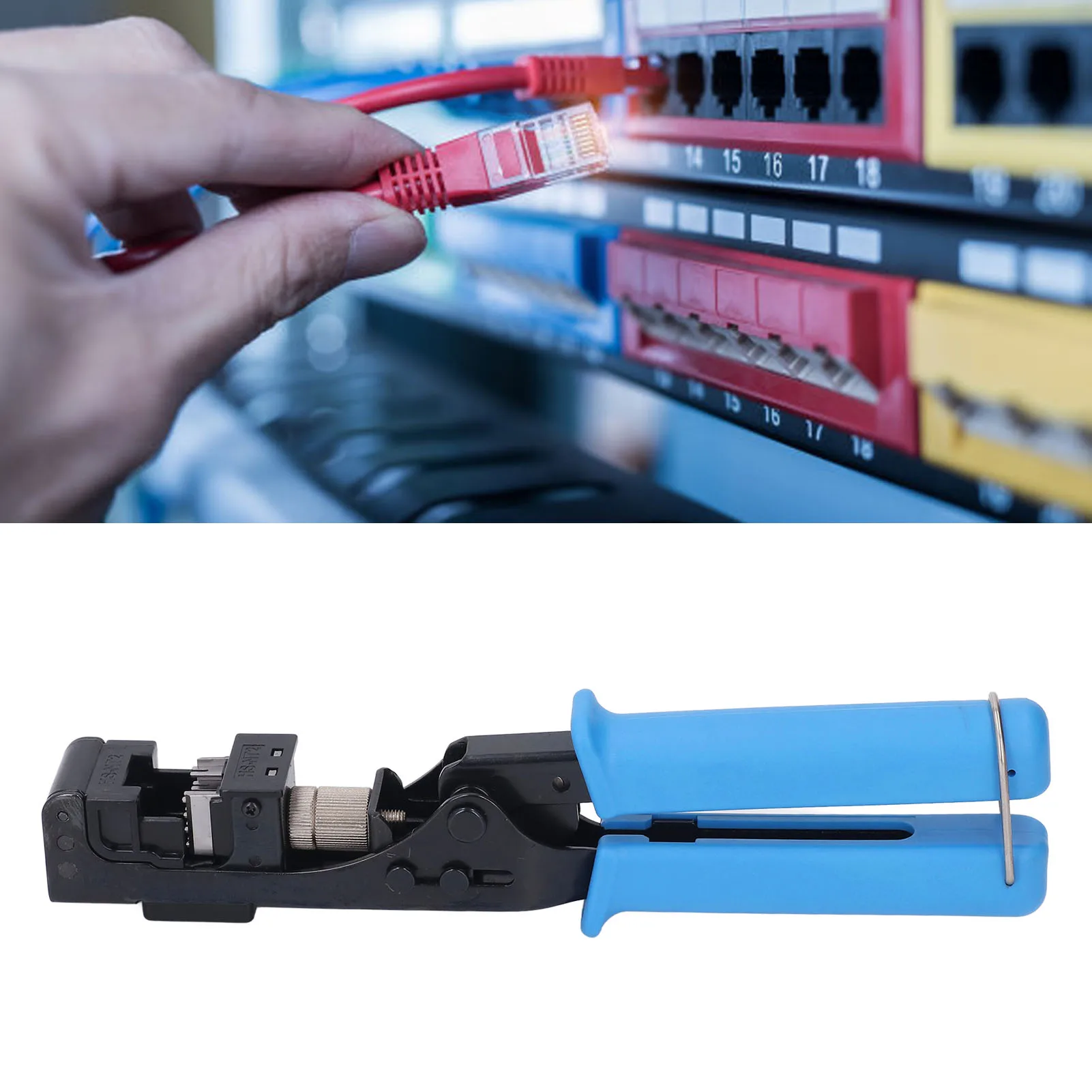 

90° Angled Speed Termination Tool Portable High Efficiency Keystone RJ45 Crimp Tool Easy To Use For For Cat6 Termination Plugs