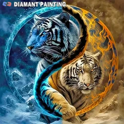 DIY 5D Diamond Painting Kit Tai Chi Tiger Pattern for Adults & Beginners Full Embroidery Set with Square Diamond Stickers Art