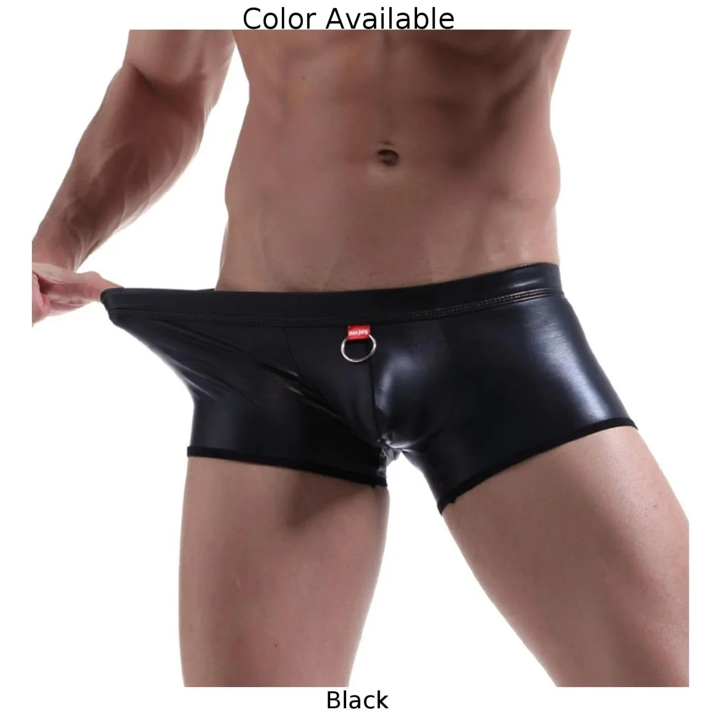 العلامة التجارية الجديدة الملابس الداخلية ارتداءها 1 قطعة عطلة الخريف WetLook سراويل داخلية للرجال الشتاء عادية فو الجلود جودة عالية #4