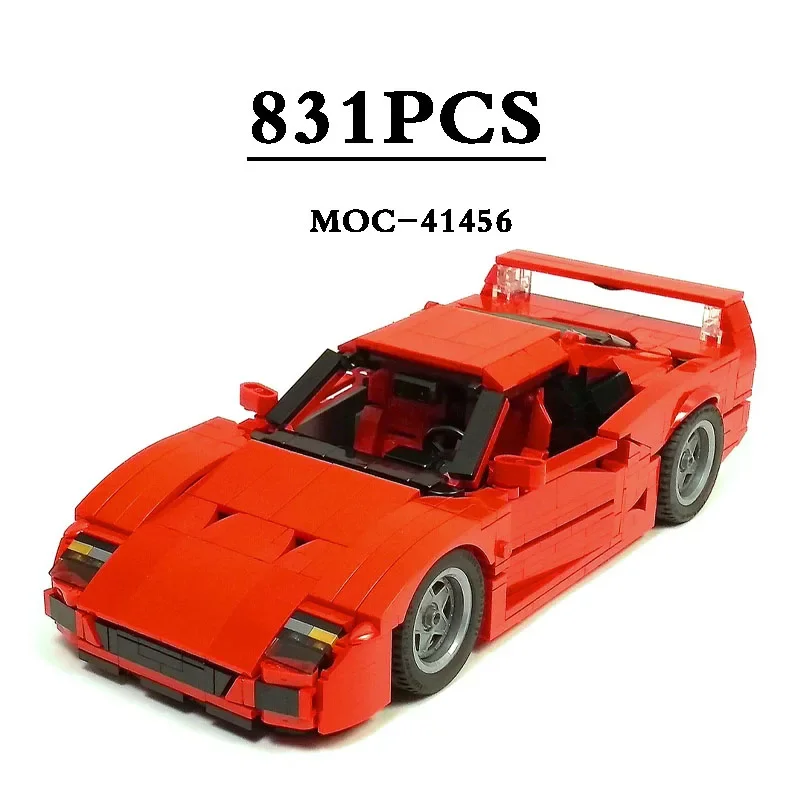 

Building Block MOC-41456 Racing Car 10248 F40 LM Roadster V2 Building Block Model 831PCS Kids Toys Birthday Gift Christmas Gift