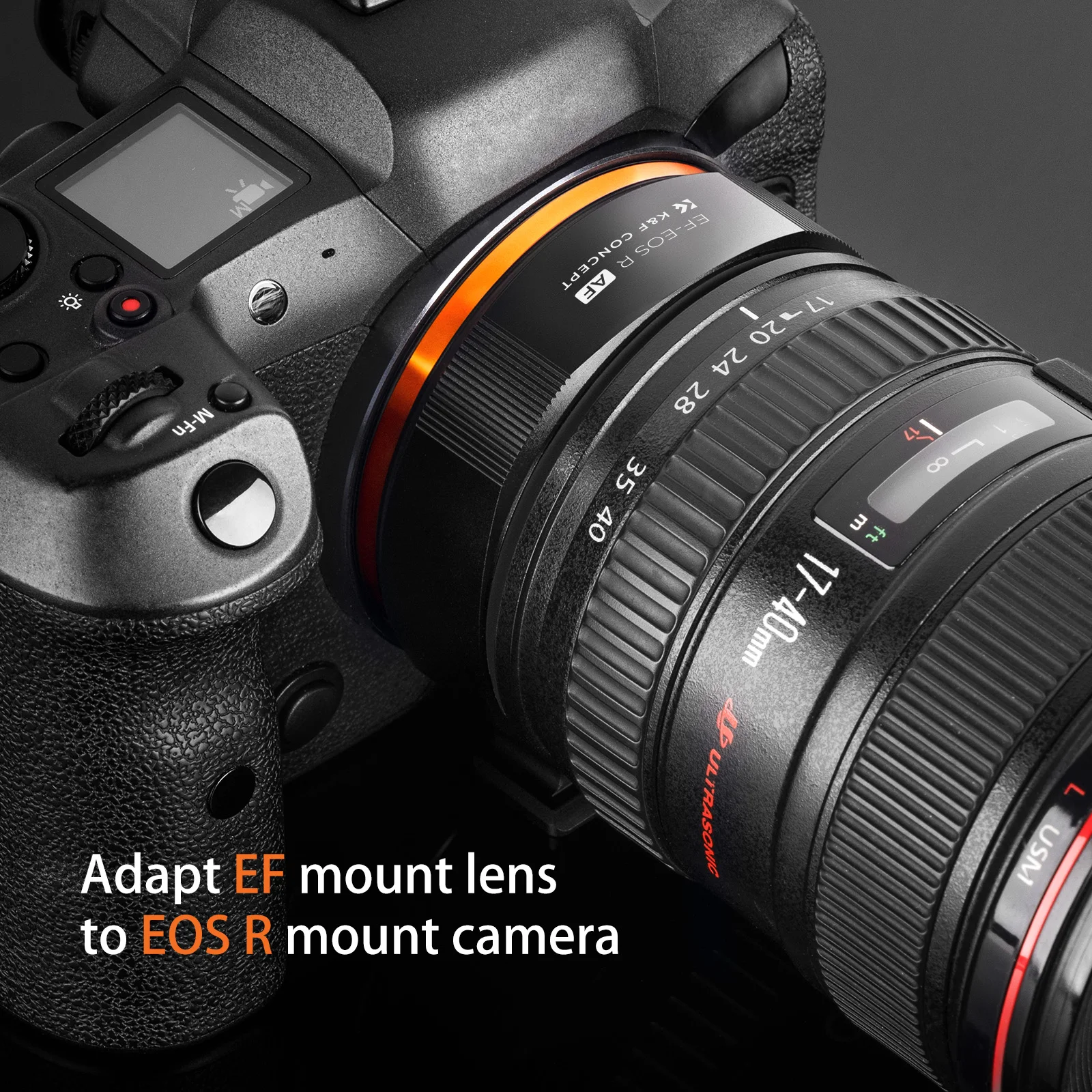 K&F Concept EF to RF Auto Focus Adapter Canon EOS EF EFS to Canon EOS R for Canon R5II R1 RP R3 R5 R50 R6 R6II R7 R8 R10 R100