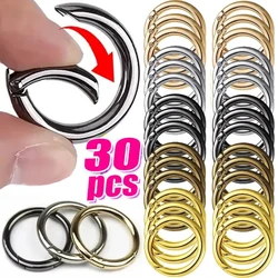 10/30pcs Metal O Ring Spring Clasps for DIY Jewelry Openable Round Carabiner Keychain Bag Clips Hook Dog Chain Buckles Connector