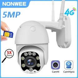 5MP Camera IP 3G 4G GSM Giám Sát Video Tốc Độ Dome Ngoài Trời An Ninh Bảo Vệ Camera Quan Sát PTZ 1080P hai Chiều ONVIF CamHi