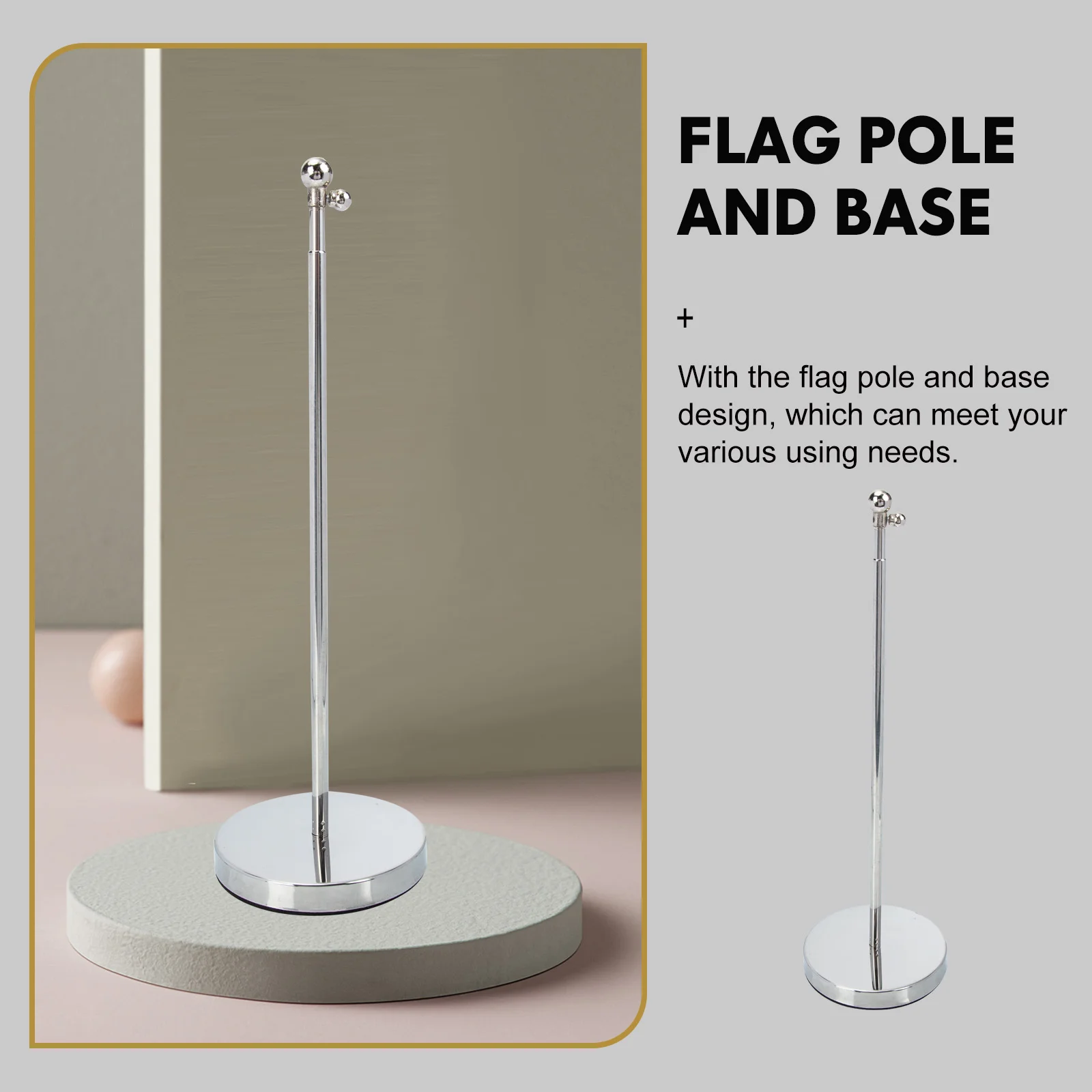 Flag Holder Pole Table Stand Desk Flags Mini Base Telescopic Holders Stick Car Window Flagpole Miniature Office Hand Stands Held