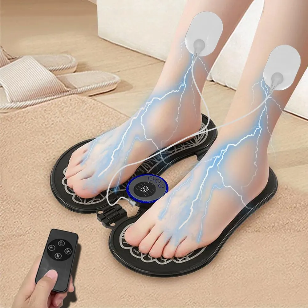 Electric EMS Foot Massage Pad Feet Muscle Stimulator Foldable Massager Mat Improve Blood Circulation Relieve Pain Health Care