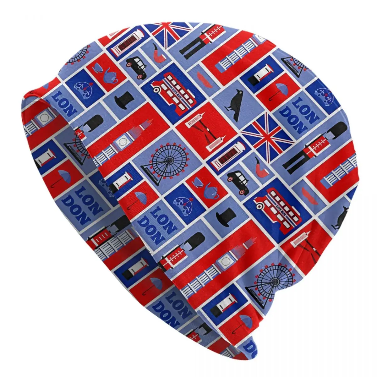 Retro British Red Blue London Beanies Caps Hat Fashion Bonnet Hats Men