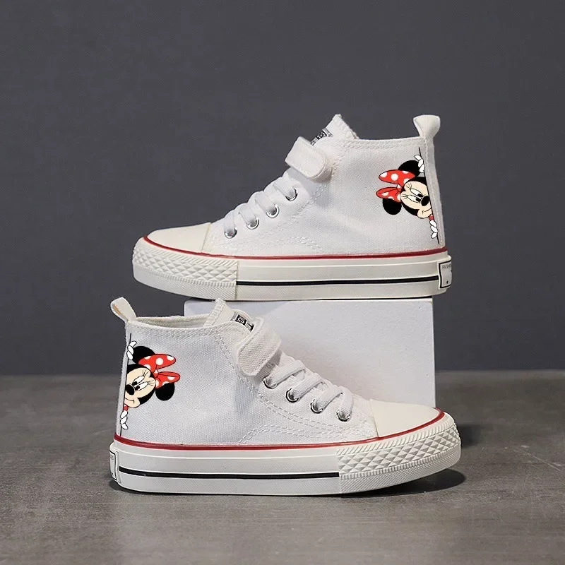 Girl Boys Kids disney Mickey Mouse Clubhouse High-top Low shoes Love Canvas Shoes Casual Cartoon comfort Children Print Shoes 68