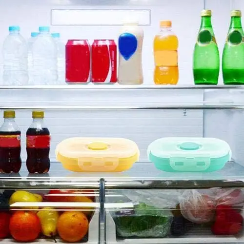 4 قطع من حاويات الطعام المصنوعة من السيليكون القابلة للطي، حاويات للوجبات الخفيفة، حاويات طعام صغيرة قابلة للطي مع قابلة للتكديس، سبيس سافي #5