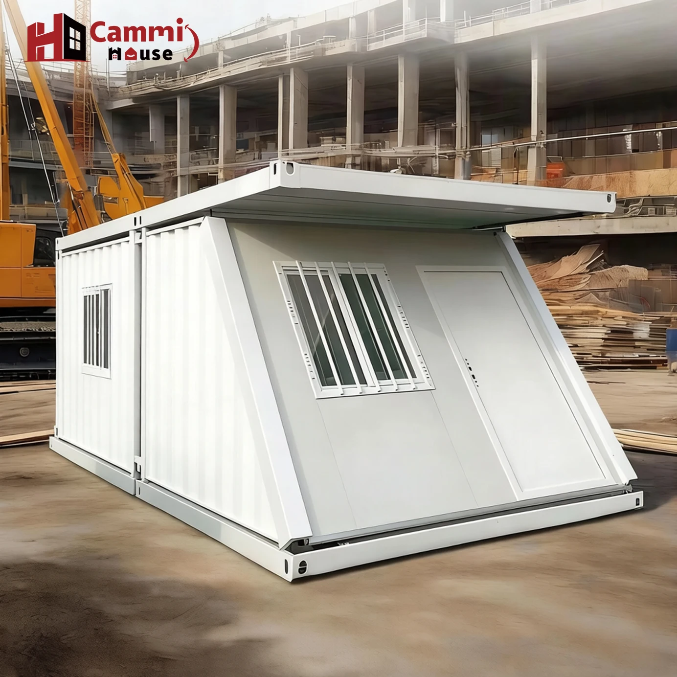 Cammi House 20ft Foldable Tiny Mobile Casa Container Home Modular Folding Houses for Office Building Refugee Support Container