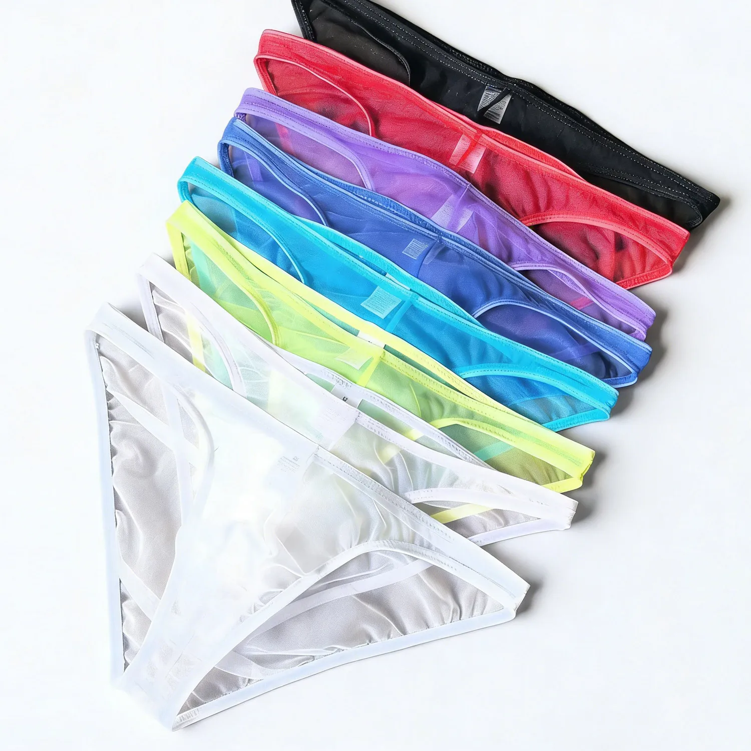 Men's Briefs Mesh Transparent Soft Comfortable Underwear 8 Colors Fashion Underpants for Men Daily Wear Casual Sports Active