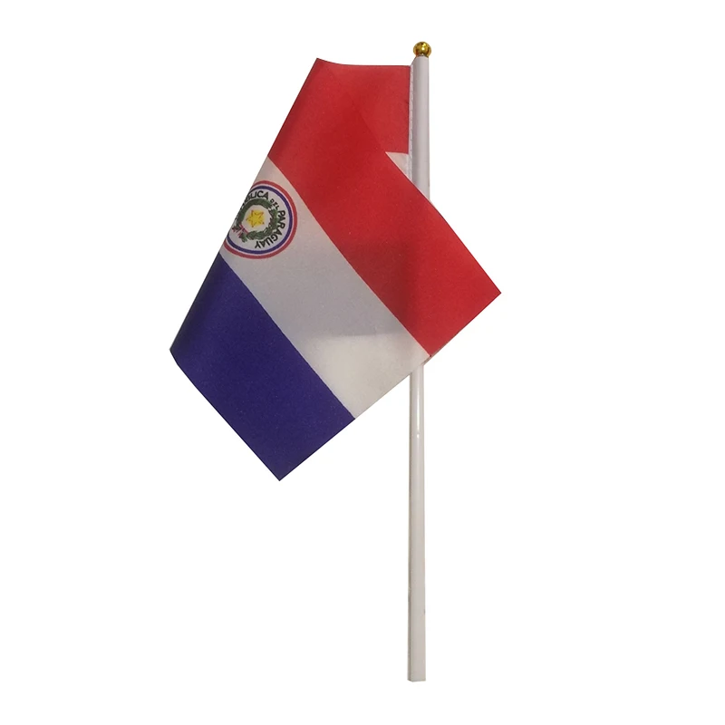 Xvggdg 50pcs 14 * 21cm Paraguay Hand Flag Promotion Small Paraguay Hand Waving National