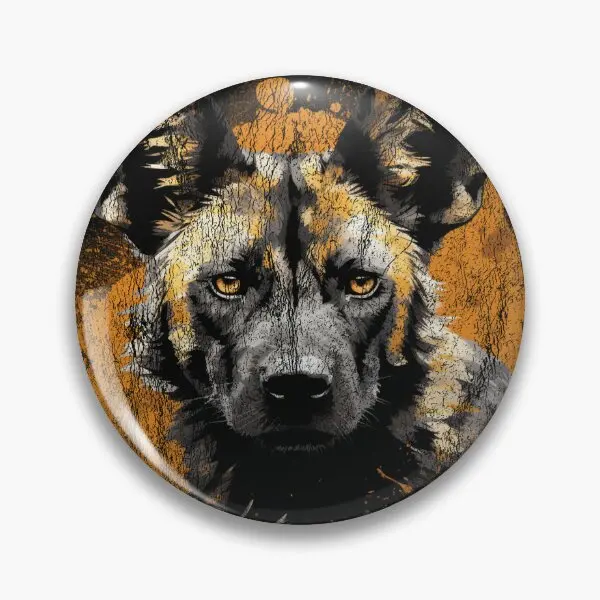 An Africian Wild Dog Street Art Distre  Soft Button Pin Gift Metal Clothes Cartoon Cute Badge Brooch Women Collar Creative Decor