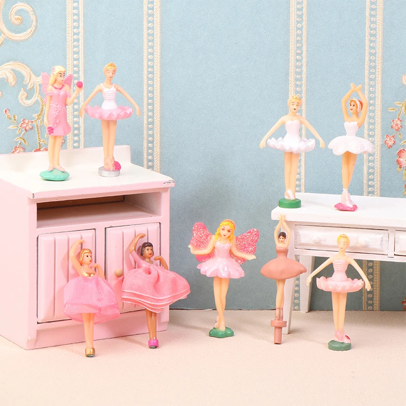 Mini Music Box Dolls Ballet Dancer Girls Figurines Fairy Princess Ornament Dancing Eight Tone Box Decor Music Box Accessories