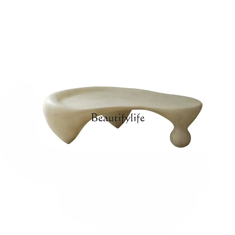 

French antique high-end sense, snail coffee table, special-shaped art fiberglass living room coffee table