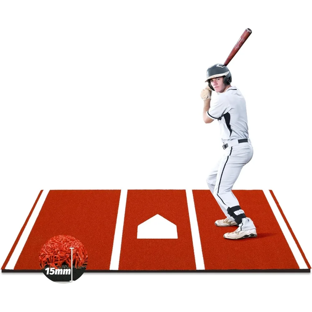 

Premium Baseball Batting Mat: 10 x 3.8 ft Indoor/Outdoor Portable Baseball Softball Hitting Mat, Non-slip Rubber Bottom Batting