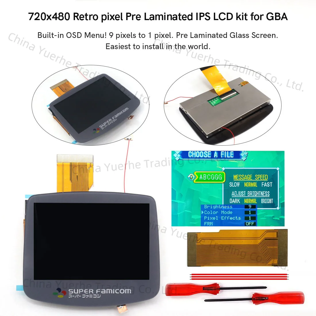 

Newest V5 GBA Laminated Drop In 720X480 Backlight Backlit Retro Pixel IPS LCD KIT For Game Boy Advance GBA With Housing Shell