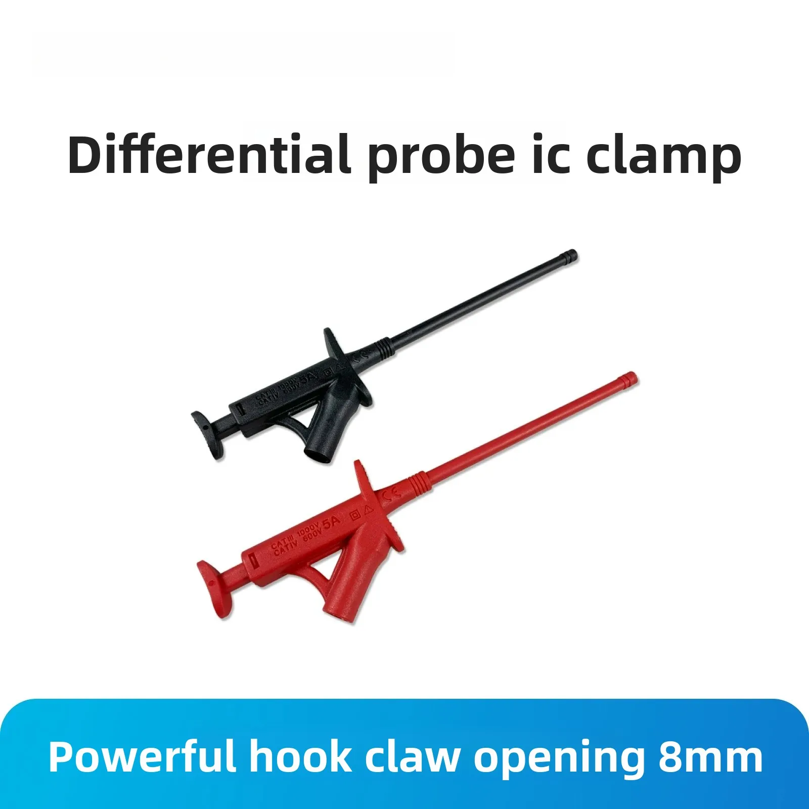 Micsig Retractable Test Hook IC Clip Differential Probe Hook, Probe Tip with 4mm Banana Jack