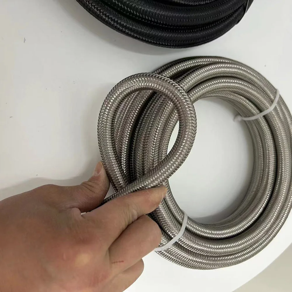 Universal Car High Temperature Fuel Hose Oil Gas Line Nylon Steel Braided Pipeline Radiator Brake Hose Fuel Pipes Racing Hose