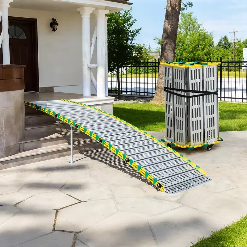 Simplywalk Portable Foldable Aluminum Ramps Custom Size Anti-slip Adjustable Loading Mobile Home Supermarket Rolling Ramps
