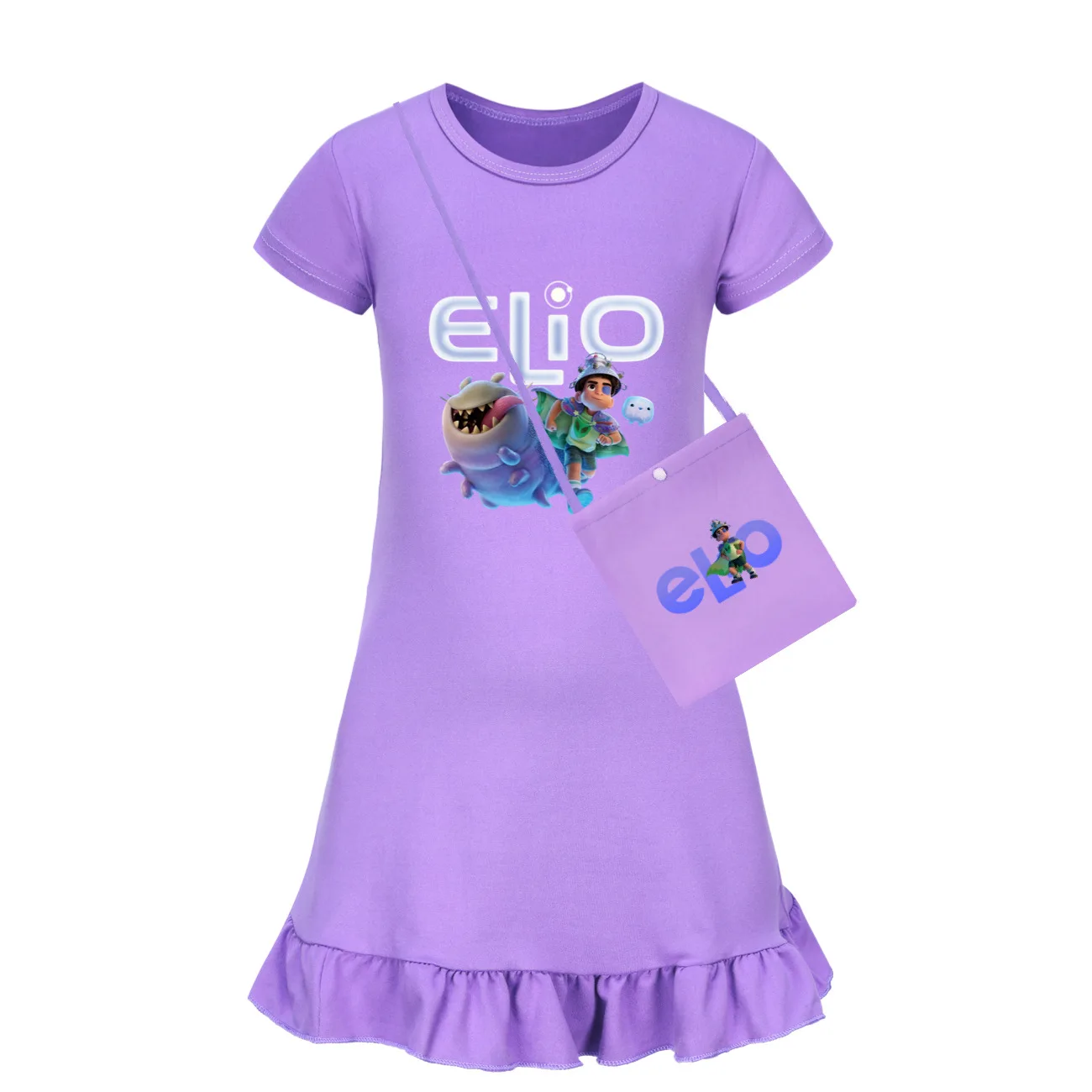 

New Movie Elio Clothes Kids 2025 Summer Nightgowns Baby Girls Cartoon Sleepwear Children Short Sleeve Casual Home Casual Dresses