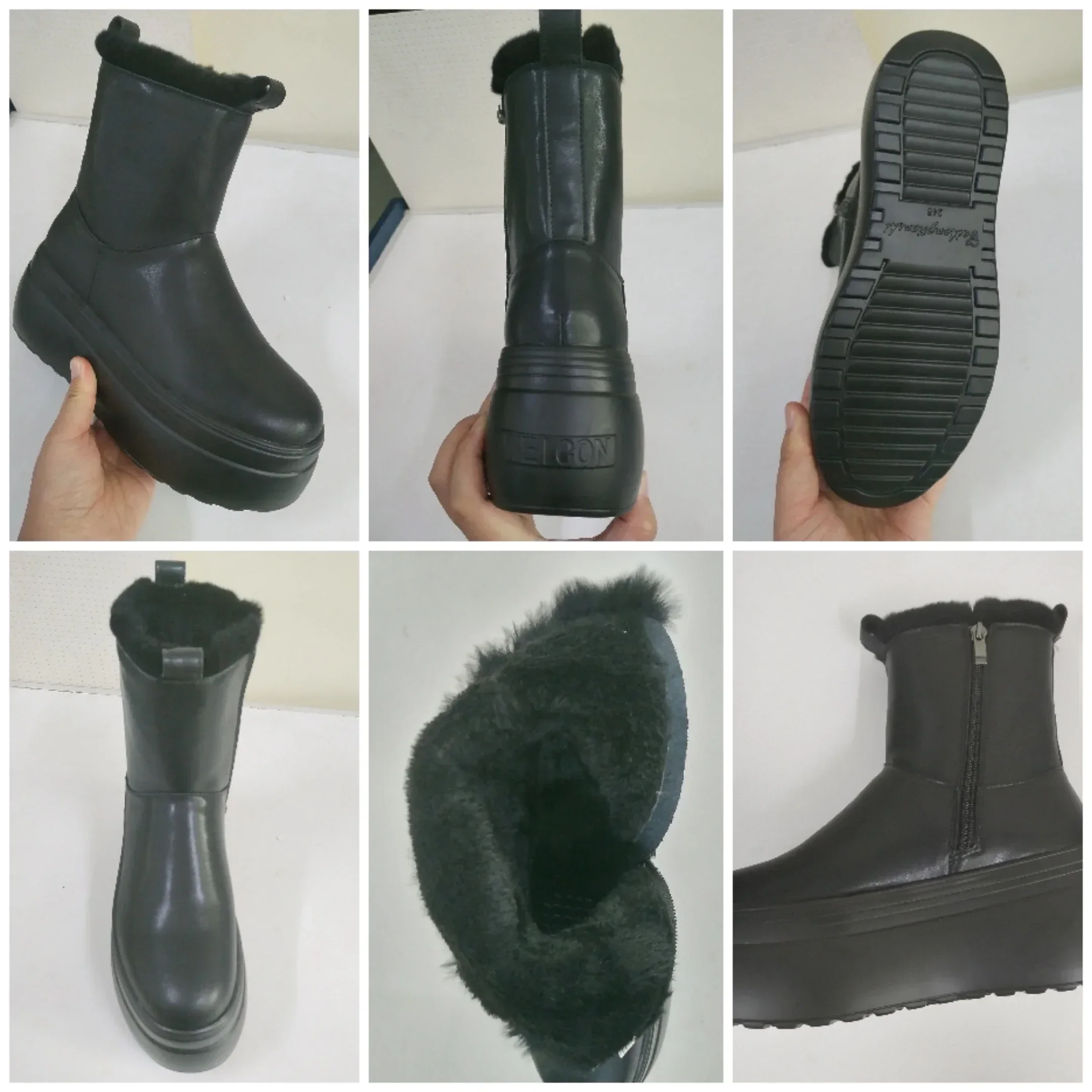 Fujin Snow Boots 2021 buty damskie ciepłe oryginalne skórzane jesienne zimowe botki motocyklowe platformy bardzo grube podeszwy