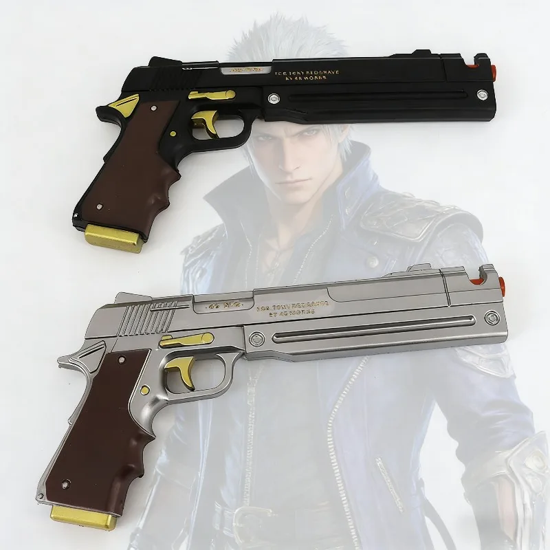 38cm Devil May Cry 4 Pistol PU Dante Ebony Ivory DMC Gun Real Japanese Katana Anime Cosplay Prop Non - Firing Guns Toy Gift