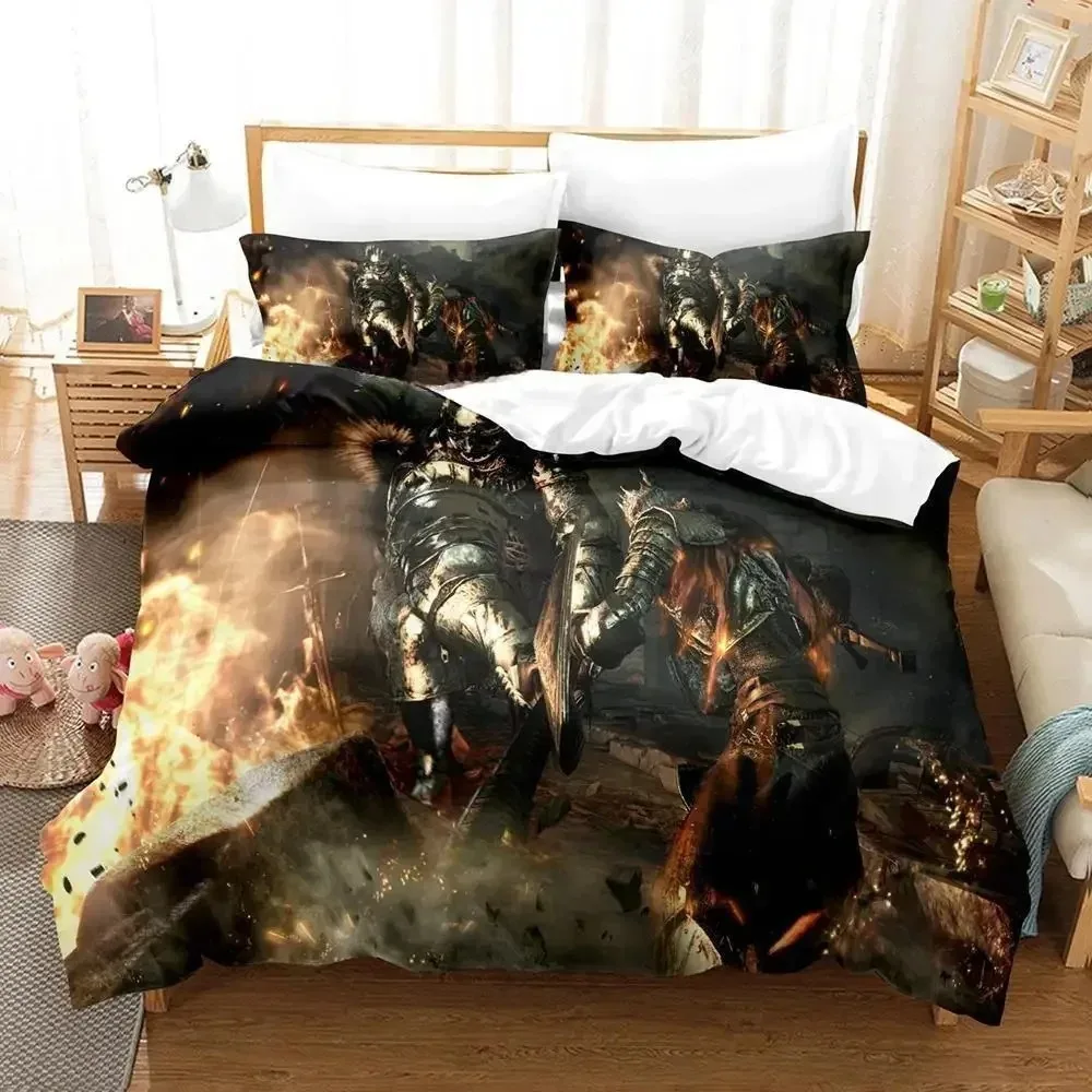 Dark Souls 3 Bedding Set Single Twin Full Queen King Size Bed Set Adult Kid Bedroom Duvetcover Sets 3D Print Anime Bed Sheet Set