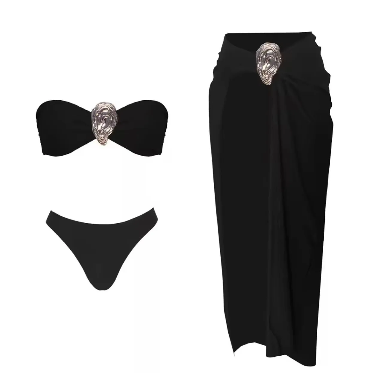 2025 ใหม่เซ็กซี่บิกินี่ one-piece ชุดว่ายน้ําผู้หญิงกระโปรงชีฟองกระโปรงชุดชุดว่ายน้ําชายหาด Gathering Conservative Belly COVER