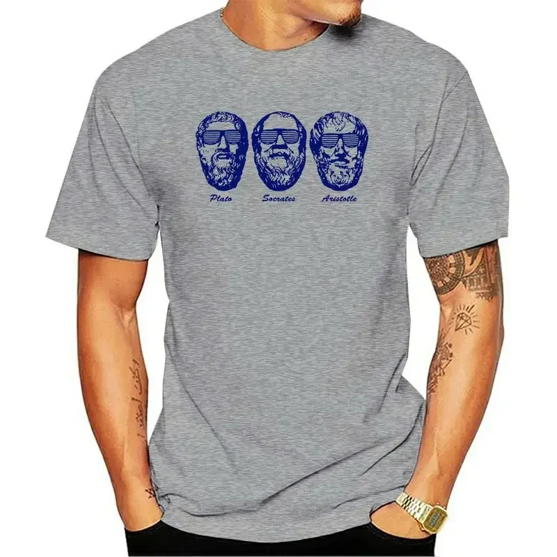 Socrates Plato Aristotle Greek Philosophy Geek Sigmund Freud Funny Fashion Slim Fit Tee O-Neck Homme Shirt New Cool T Shirt