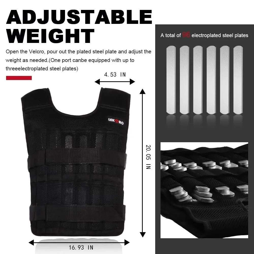 Lekaro Weight-Bearing Vest Adjustable Weight 20kg Weight-Containing Running Fitness Weight-Bearing Training Fitness Equipment