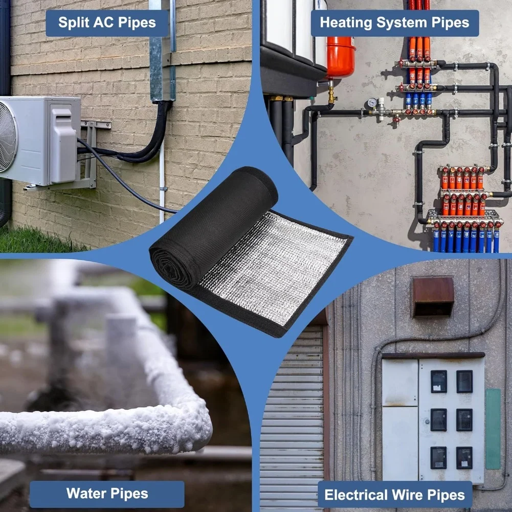 

Long-Lasting HVAC Copper Pipe Insulation Sleeve Zippered 600D Oxford Cover Pipe Insulation Covers For Outside Pipe Insulation