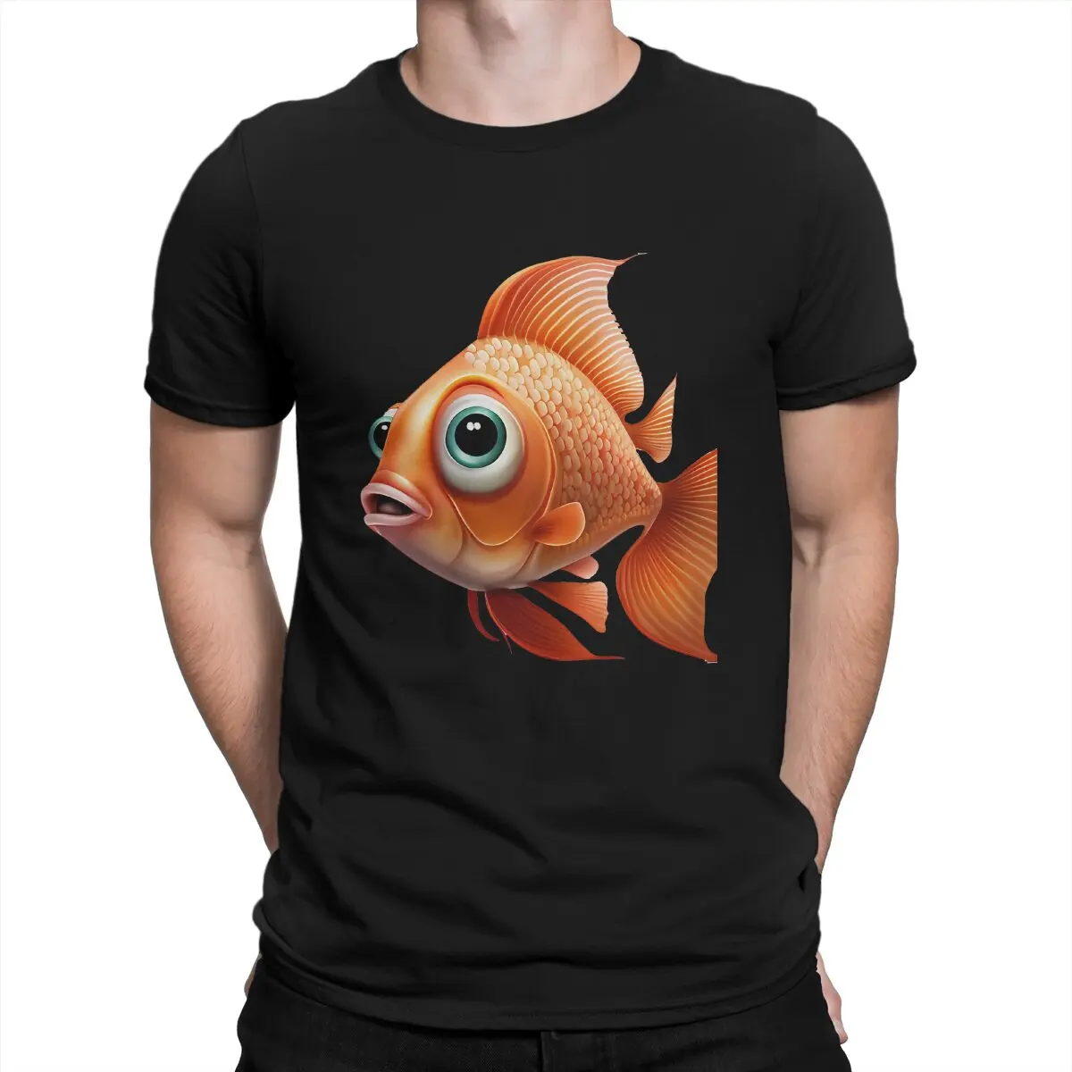 Orange Fish Adventure T-Shirt Men Amanda The Adventurer Game Vintage 100% Cotton Tees Round Collar Short Sleeve T Shirt Adult