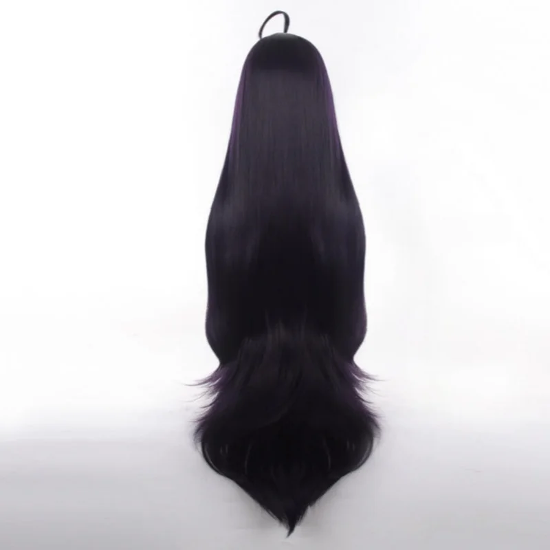 Peruca Cosplay Albedo 100cm Anime Overlord, Peruca Roxa Profunda e Preta, Resistente ao Calor, Sintética + Touca para Peruca