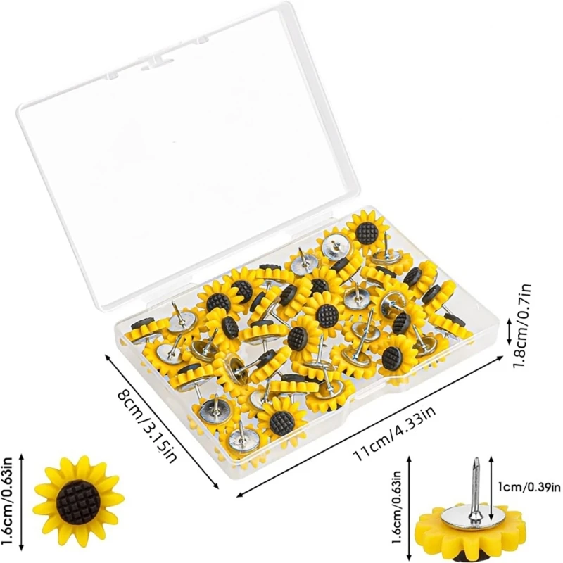 20/50/80Pcs 푸시 핀 코르크 공지 보드 엄지 압정 드로잉 핀 사무실 게시판에 대 한 꽃 머리 압정