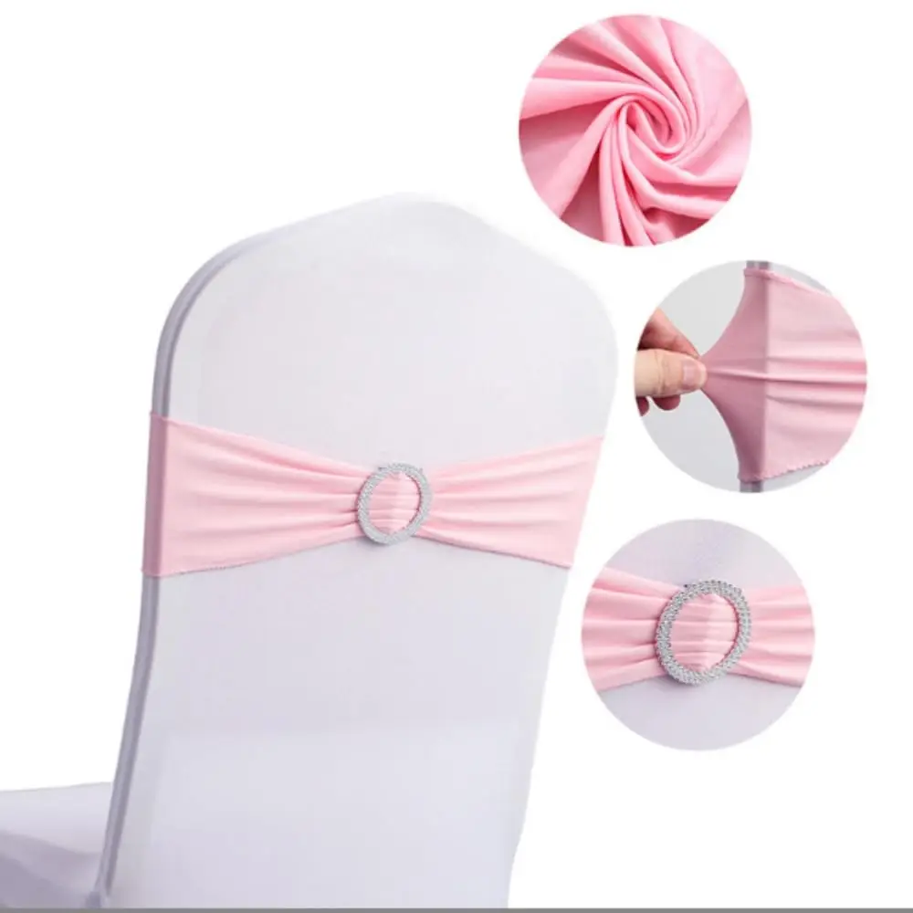 

20 штук эластичных лент-бантов из спандекса для стульев, с пряжками-слайдерами, для свадеб