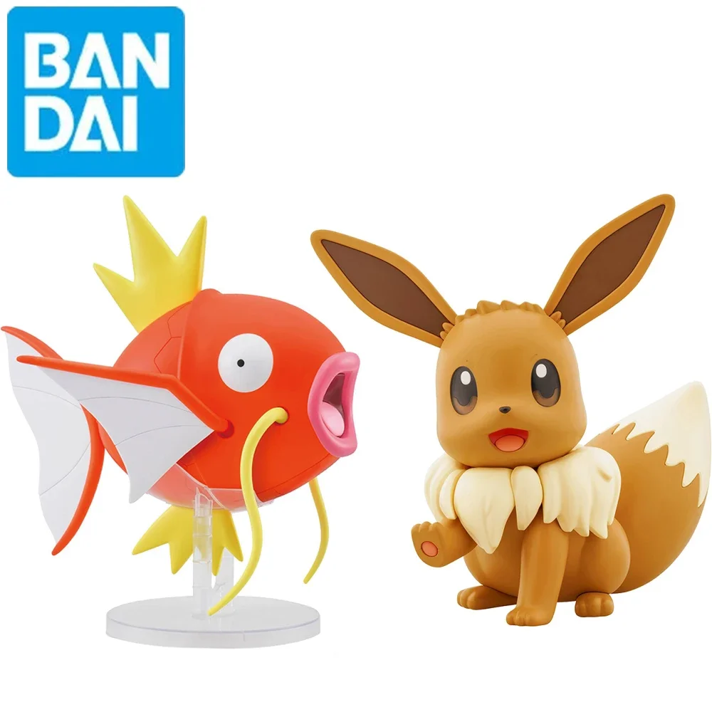 Original Bandai Pokemon Figures Plamo Series Big 1 & 2 Eevee Magikarp 20Cm Stocked Diy Assembly Collectible Ornaments Figure