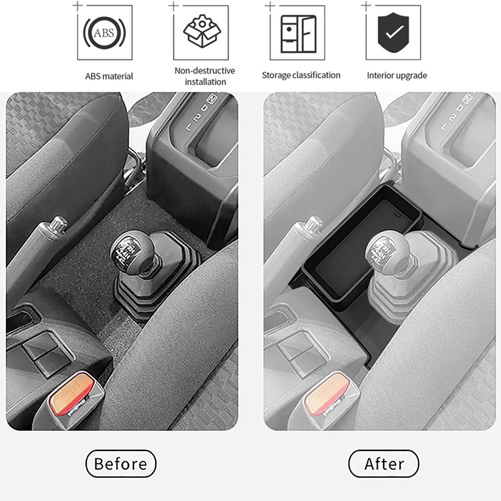 منظم تخزين ناقل الحركة لسوزوكي جيمي 2024 2025 أوتوماتيكي 4WD ذراع السرعة الجانبي ترتيب صينية ملحقات وحدة التحكم المركزية