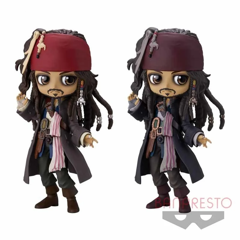 

Bandai Original 14Cm Q posket Disney Characters Jack Sparrow Action Figure Toys For Kids Gift Collectible Model Ornaments