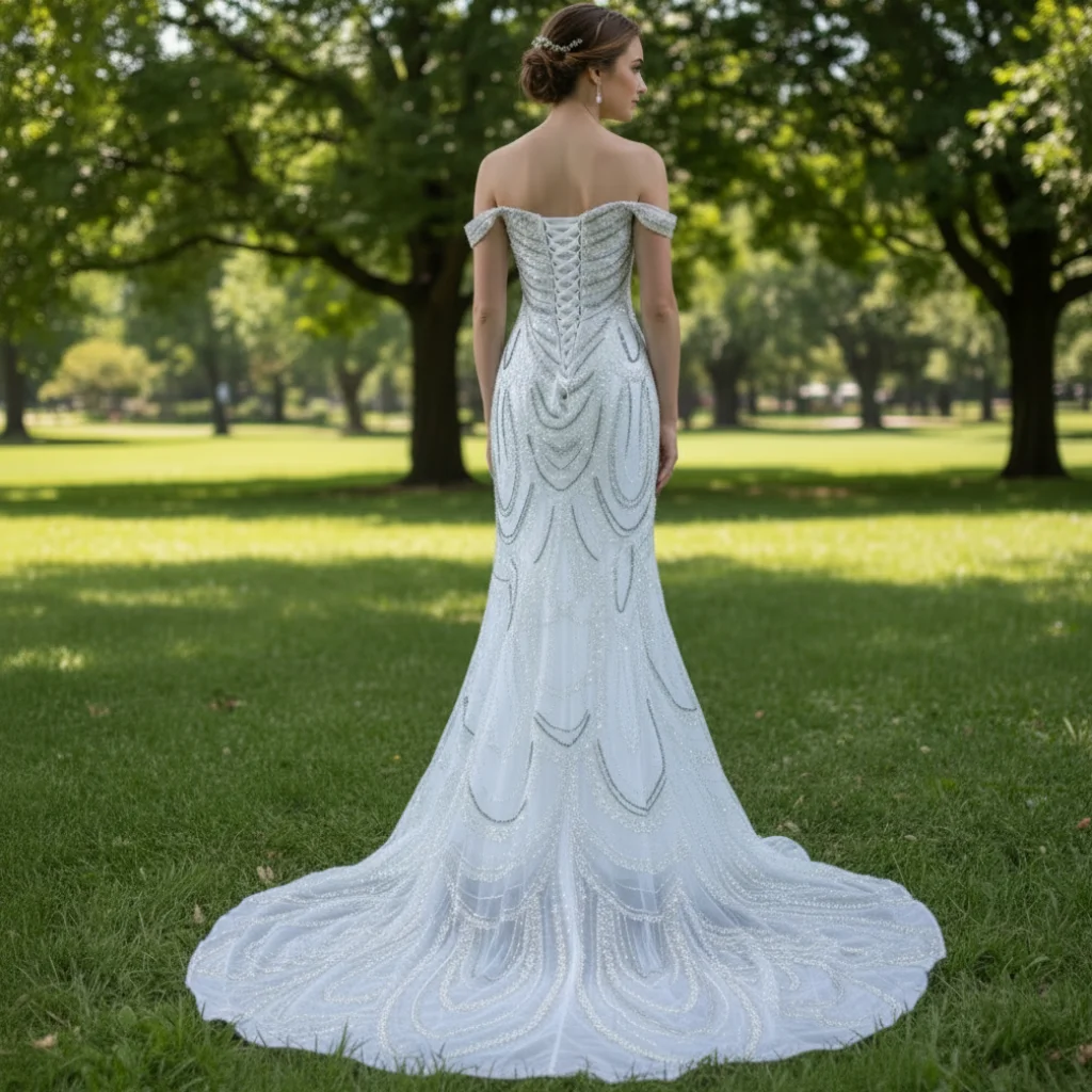 Rosymae White Mermaid Wedding Dress off the Shoulder with Pearls Beading Elegant Bride Gown brautkleid