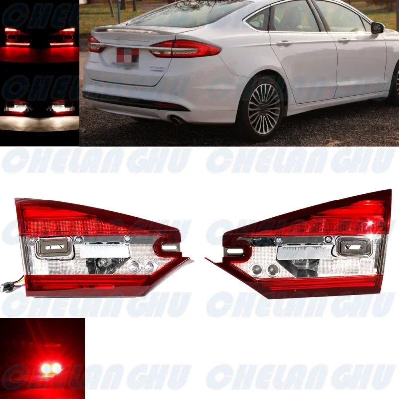 Pair Inner Side Tail Rear Lamp Light With Bulbs HS73-13A603-AA HS73-13A602-AA For Ford Fusion 2017 2018 2019