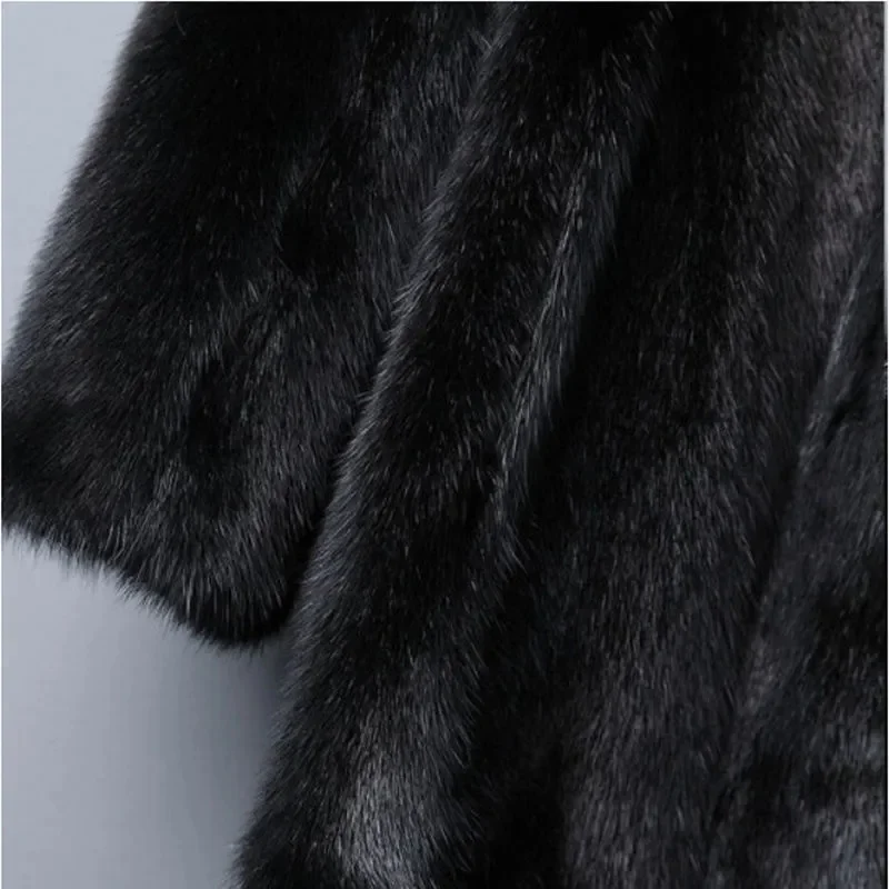 2025 Women Fashion Large Size 5XL Fur Outwear Autumn Winter Ladies Casual Plush Jacket Korean Female Stand Collar Faux Fur Coat