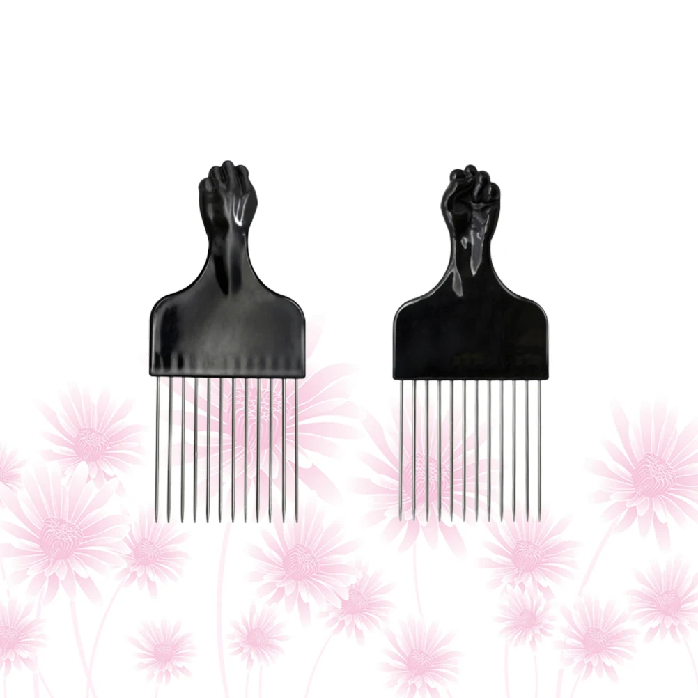 

2 Pcs Stainless Steel Insert Comb Hair Accessories Detangling Combs for Men Hairdressing Wide Tooth Curls