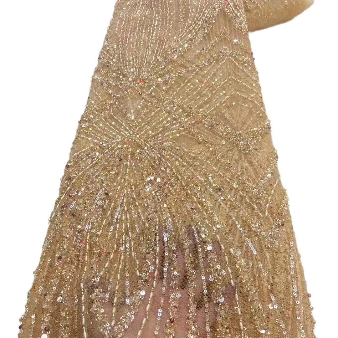 Custom Made Evening Gown Crystal Accessories Mesh Wedding Dress Floral Fabric Beaded Sequin Lace Embroidered Diamond Material