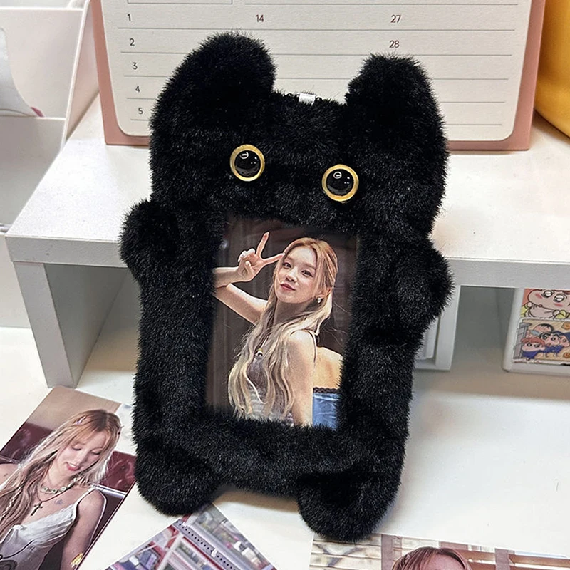 Cute Cartoon Plush Kpop Album Card Holder Bus Card Bank ID Card Protective Display Sleeves Students Bag Pendant Gift