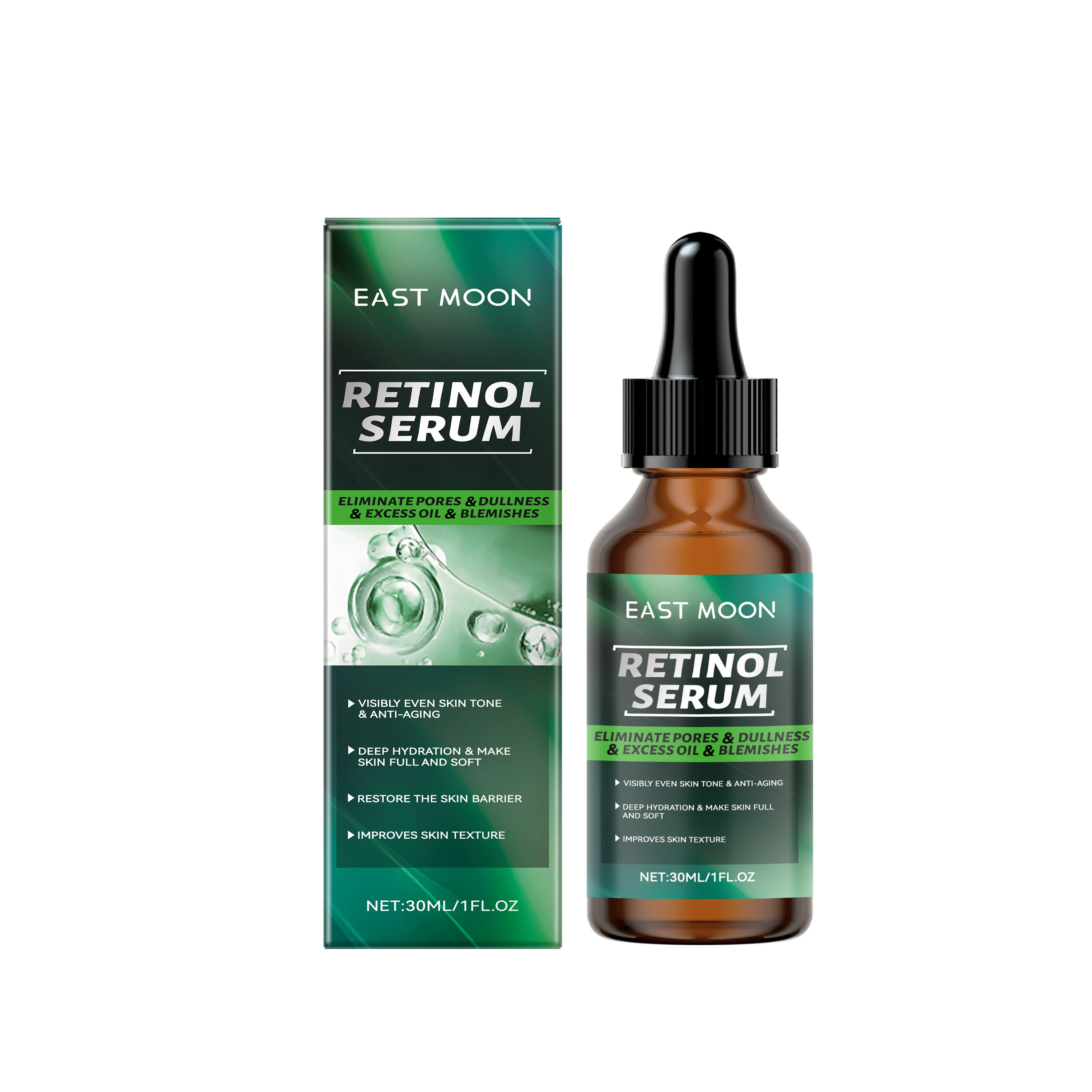 Sérum rétinol pour hommes, hydratant, Anti-ùge, contrÎle de l'huile et minimiseur de pores, Lifting, raffermissement, lissage, éclaircissant, traitement du visage