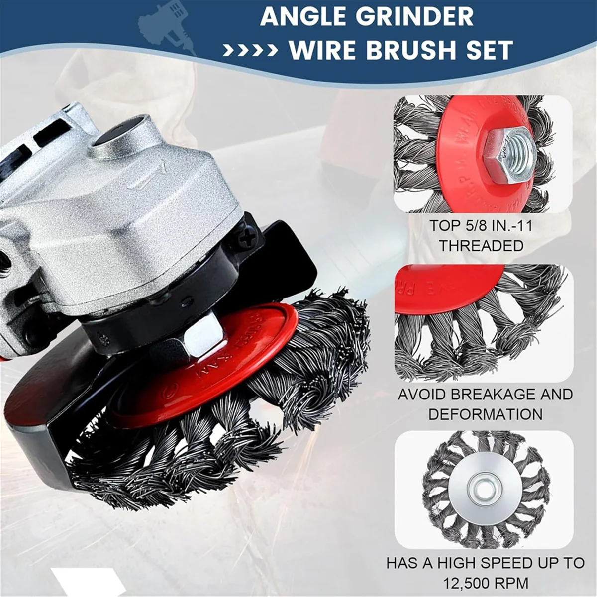 

A002 10 шт. проволочное колесо для угловой шлифовальной машины 4 1/2, набор чашек с проволочной щеткой и резьбовой оправкой, проволочное колесо угловой шлифовальной машины для ржавчины