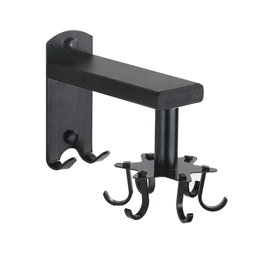 Multifunctional Tableware Rack Retractable No Drill Storage Rack Space Aluminum Kitchen Hook Rotating Kitchen Storage