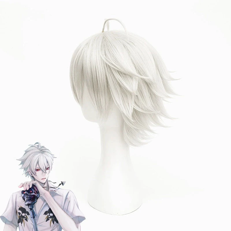 SAMATOKI AOHITSUGI Cos Hoofddeksels Bal Man Accessoires Hoofddeksels Rand Lifting Ahoge Kort Haar Anime Hypnose Microfoon Rol Pruik